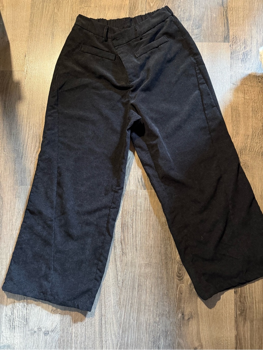 SHEIN Black Textured Wide-Leg Pants